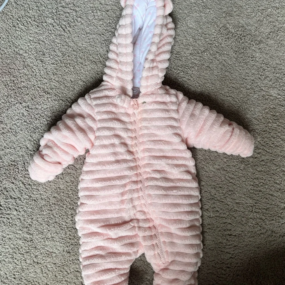 Pink fleece bunting 0-3 months